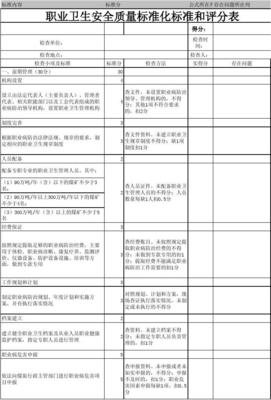 煤礦職業(yè)衛(wèi)生安全質(zhì)量標(biāo)準(zhǔn)化評(píng)分表